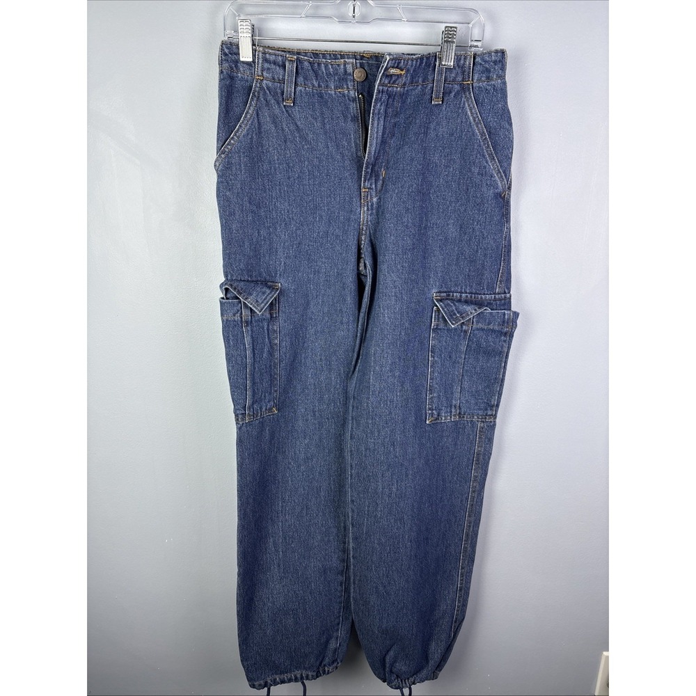 Levi's 94 Baggy Size 26 Blue Jeans Cargo Packets Workwear Drawstring Boho
